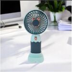 Mini Wireless Electric Fan for Office Home USB Rechargeable Portable Fan Summer Handheld Cooling Fan with Mobile Phone Holder