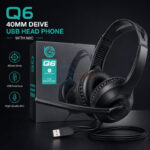 Q6 40MM Drive USB Headphone with Mic - Best price in Sri Lanka